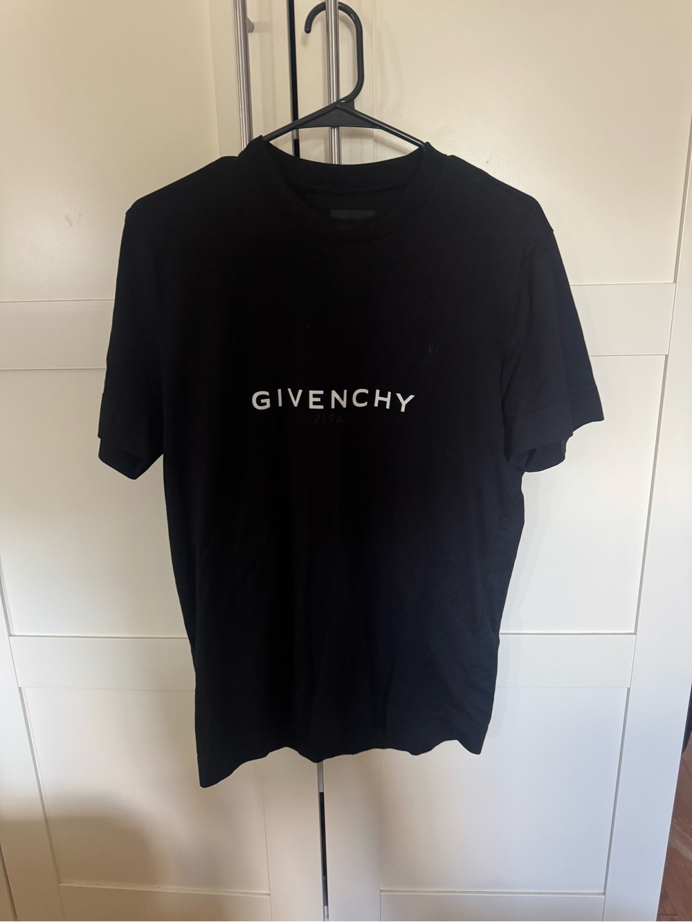 Givenchy Black Crewneck T-Shirt with White Logo